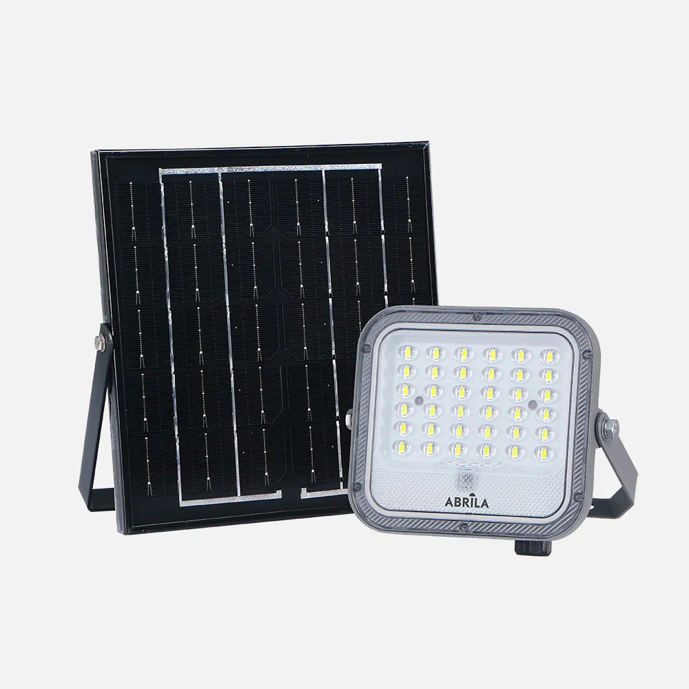 Proyector Solar Ferrol 50w 6500k Gris 890lm Ip65 Cable 2m C/mando (14x15x4)(21x20x1,7)cm