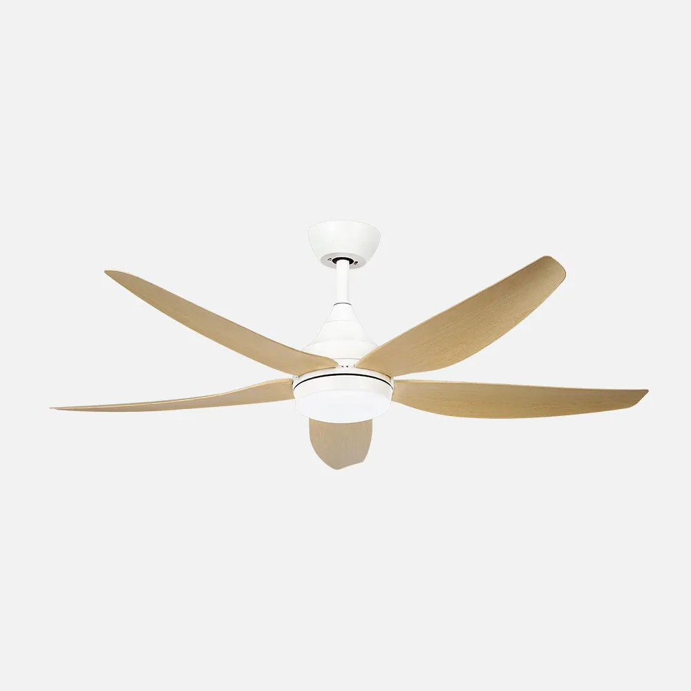 262591568 - Ventilador Dc Elda 18w Blanco/haya 5aspas 6vel.144d 2250lm 3000-4500-6500k Remoto+memoria+temporizador