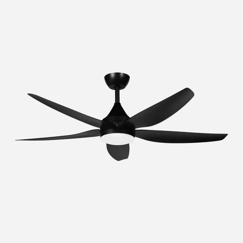 Ventilador Dc Elda 18w Negro 5aspas 6vel.144d 2250lm 3000-4500-6500k Remoto+memoria+temporizador