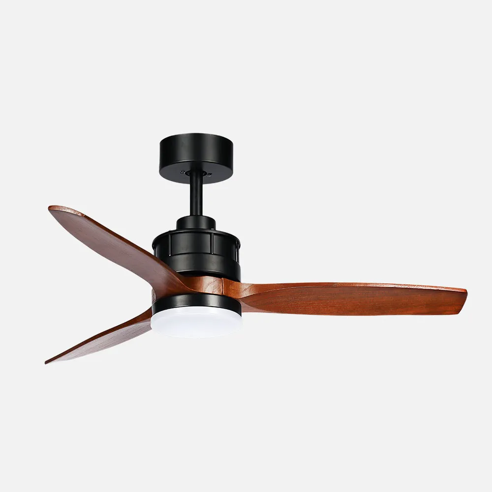 261591336 - Ventilador Dc Barrax 18w Negro/roble 3aspas 6vel 106d Luz Opcional 2250lm 3000-4500-6500k Remoto+memoria+temporizador