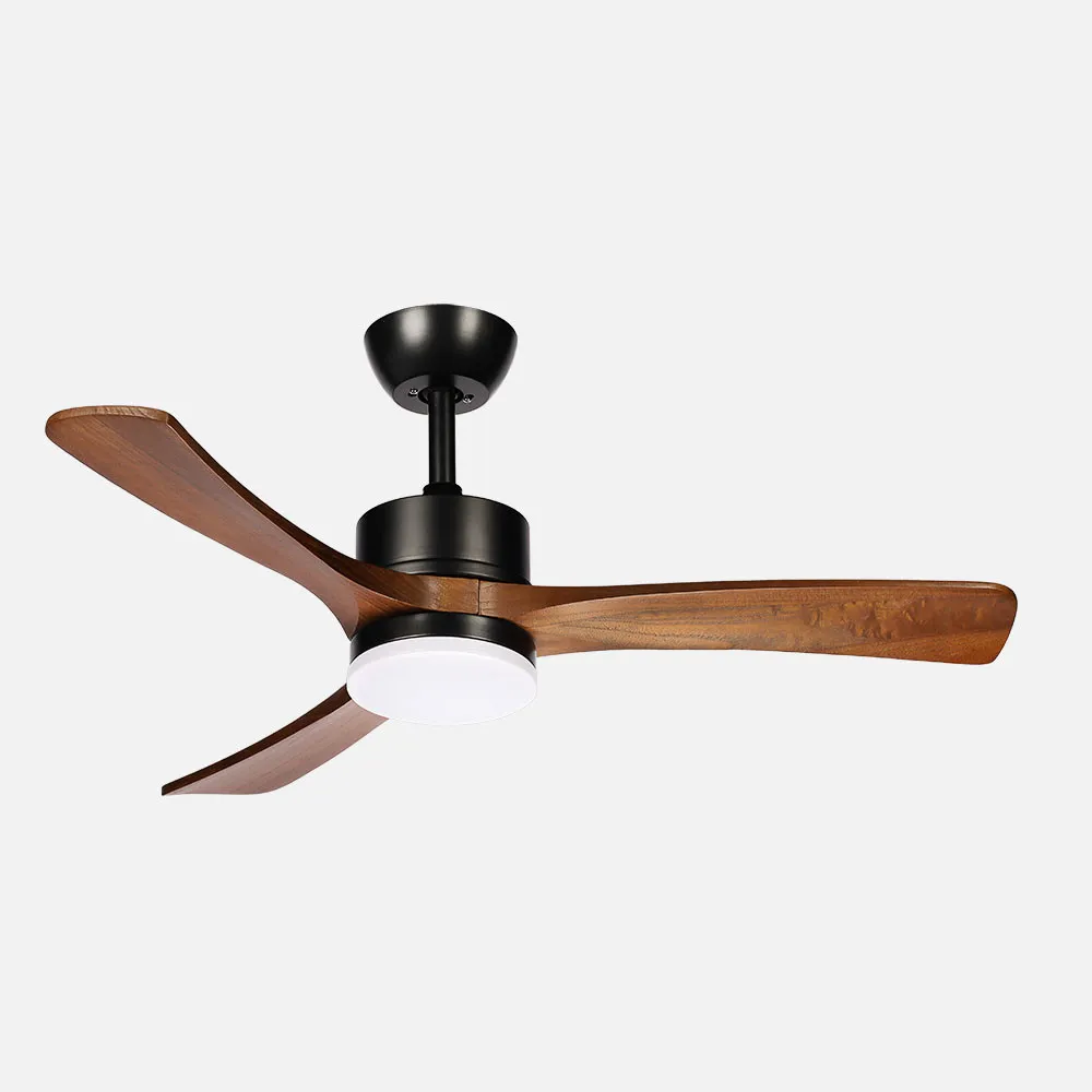 261791336 - Ventilador Dc Hellin 18w Negro/roble 3aspas 6vel 106d Luz Opcional 2250l m3000-4500-6500k Remoto+memoria+temporizador