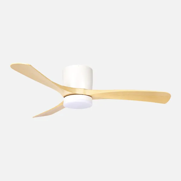 Ventilador Dc Paterna 18w Blanco/haya 3aspas 6vel 117d Luz Opcional 2250lm 3000-4500-6500k Remoto+memoria+temporizador