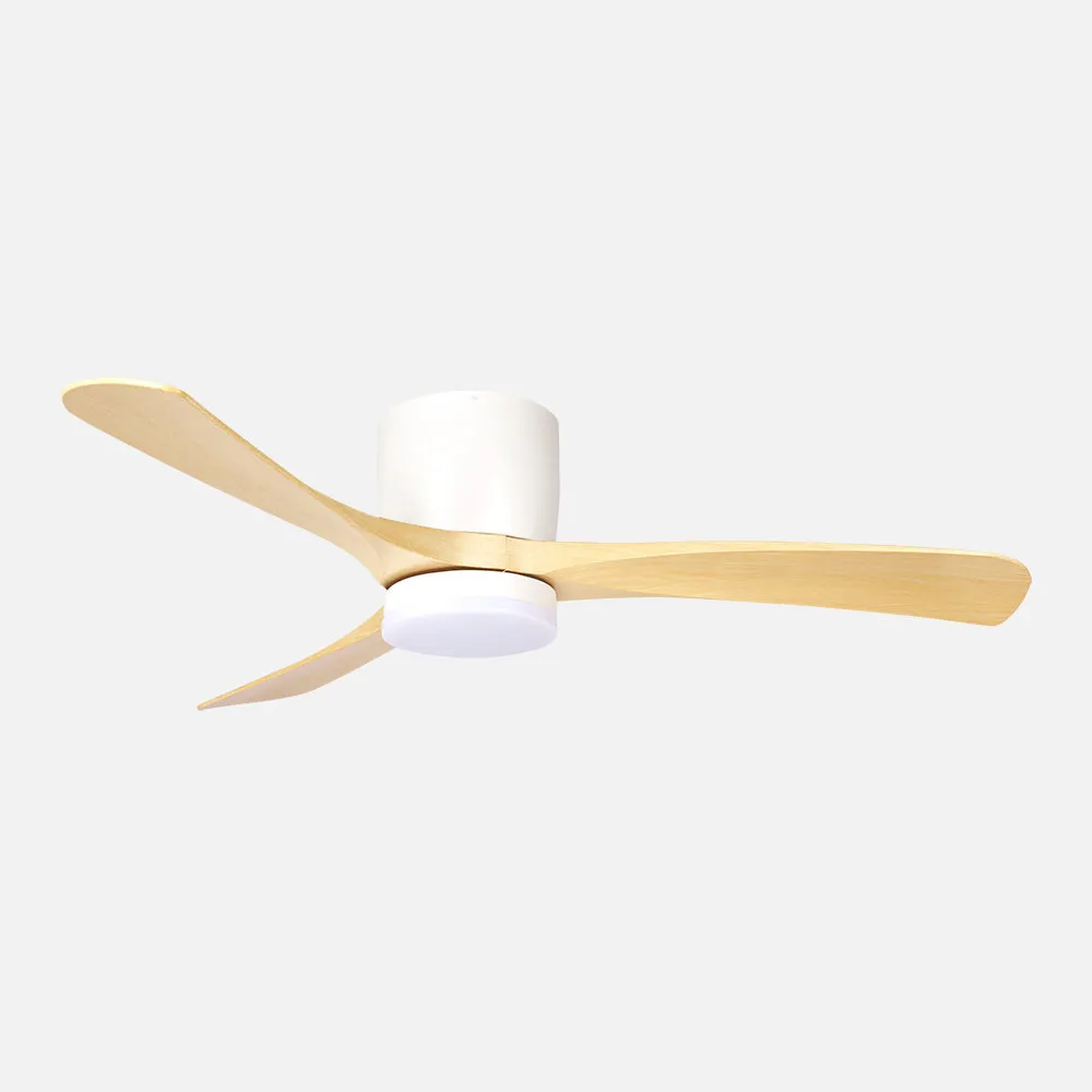 Ventilador Dc Paterna 18w Blanco/haya 3aspas 6vel 117d Luz Opcional 2250lm 3000-4500-6500k Remoto+memoria+temporizador