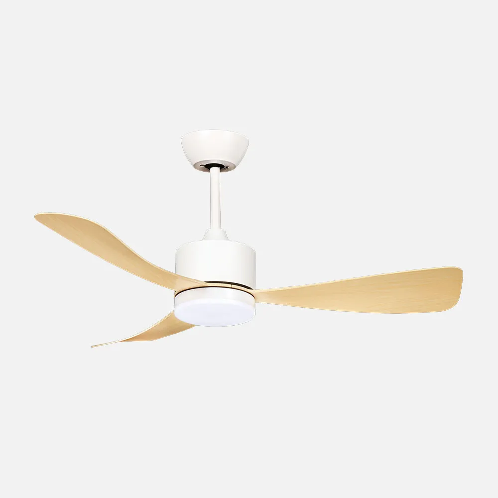 262291368 - Ventilador Dc Yeste 18w Blanco/haya 3aspas 6vel 106d Luz Opcional 2250lm 3000-4500-6500k Remoto+memoria+temporizador