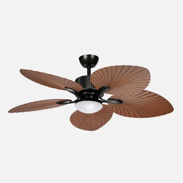 Ventilador Dc Torcal 24w Negro/roble 5aspas 6vel 130d Luz Opcional 2880lm 3000-4500-6500k Remoto+memoria+temporizador