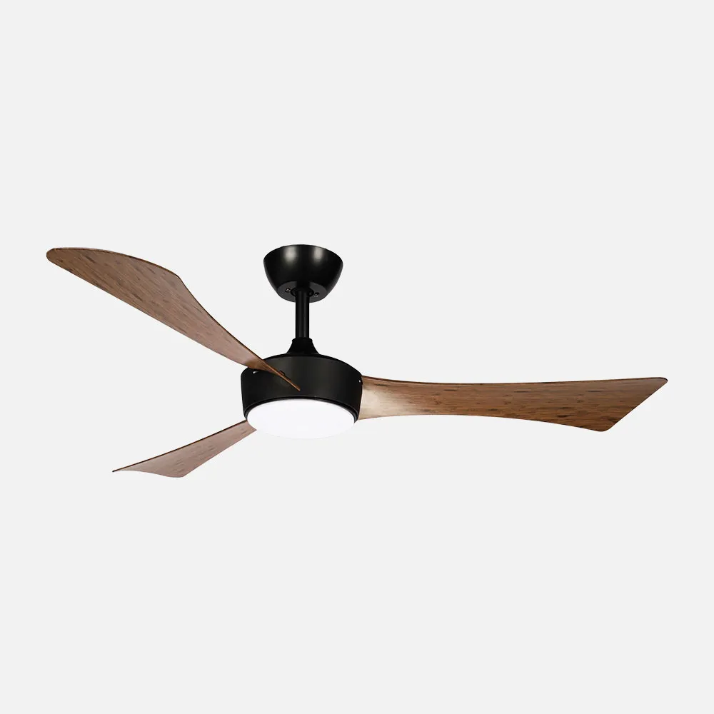 262691336 - Ventilador Dc Tormos 18w Negro/roble 3aspas 6vel.132d 2250 Lm 3000-4500-6500k Remoto+memoria+temporizador