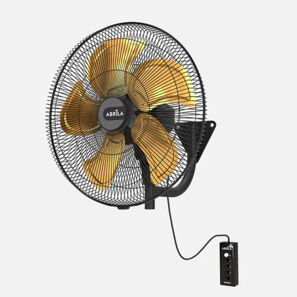 Fan Wall Velero 209w Black/gold 3vel 5sails 50d Remote,tall Fixed And Rotatory Speed 70X50X60cm