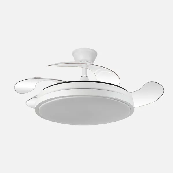 Dc Fan Escorpion 59W White 4 Pull-out Blades 107d Dimmable 6980lm 3000-4000-6000k Remote+ Timer+ Memory