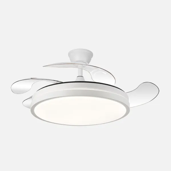 Fan Dc Escorpion 59w White 4sails pull-out 107d Reg.Intensity 6980lm 3000-4000-6000k Remote+ Timer+ Memory