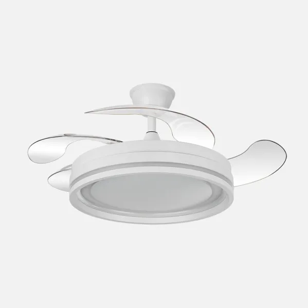 Fan Dc Cerrato White 59w 4blades Pull-out 107d 6980lm 6vel 3000k,4000k,6000k, Remote+dimmer+timer+memory