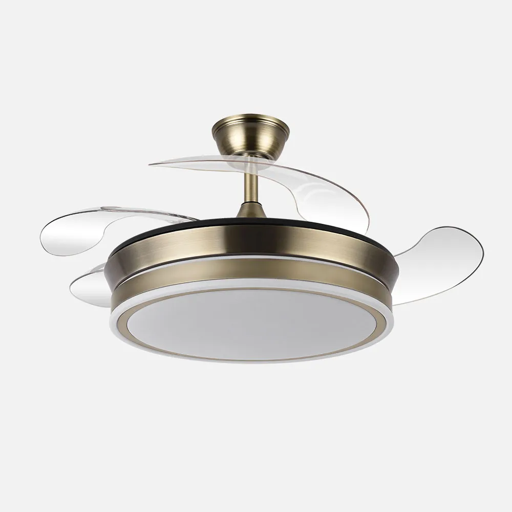 142599014 - Ventilador Dc Bayomo Cuero 59w 6980lm 91d 4asp.desplegables 3000-4000-6000k Remoto, Regulable Intensidad, Temporizador, Memoria