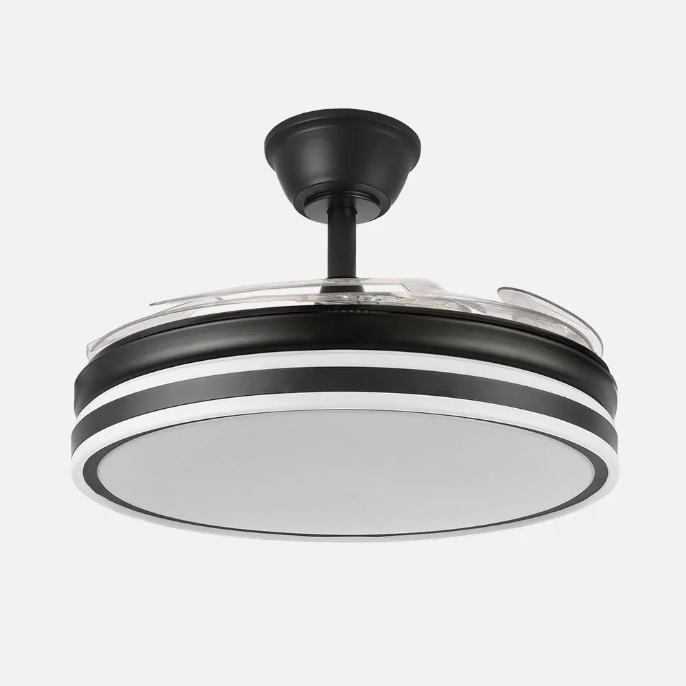 Ventilador Bayomo 59w 6980lm Negro 4 Aspas Desp. 34,5/42x50/107d.3 Color. Motor Dc..remoto+Reg.Intensidad