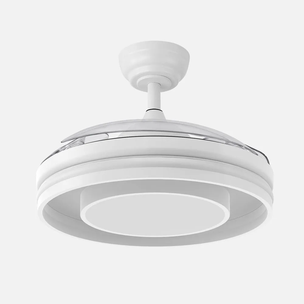 Ventilador Dc Pitufo 57w Blanco 3asp107d 3990lm Rgb  +3000-4500-6500k Reg.intensidad+remoto+memo+temporiz