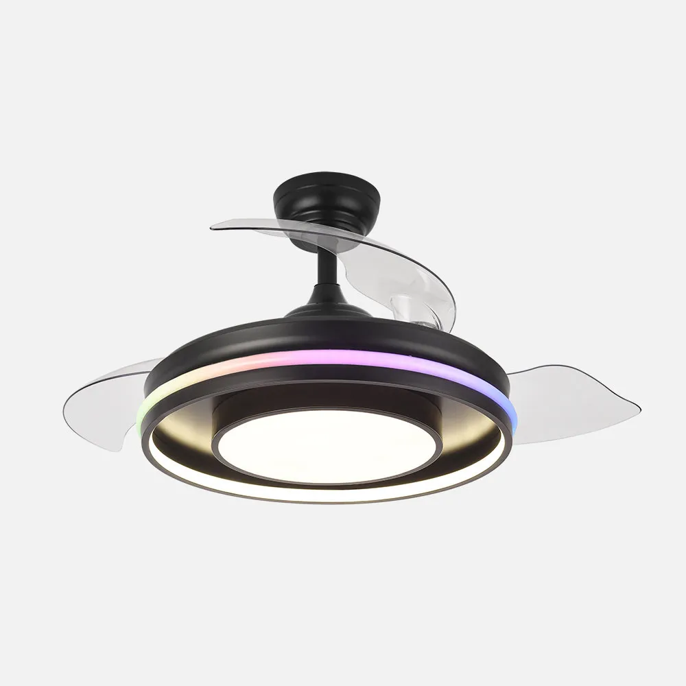 Ventilador Dc Pitufo 57w Nergro 3asp107d 3990lm Rgb +3000-4500-6500k Reg.intensidad+remoto+memo+temporiz