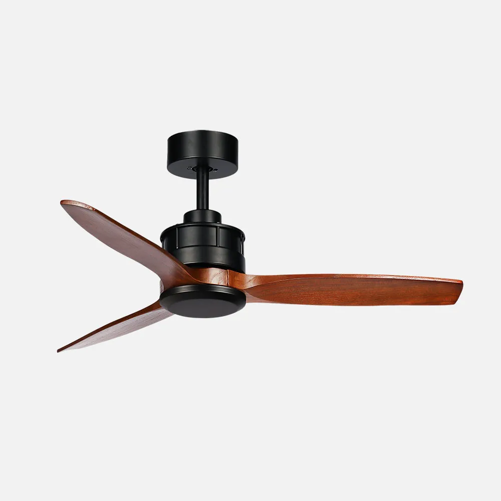 Ventilador Dc Barrax 18w Negro/roble 3aspas 6vel 106d Luz Opcional 2250lm 3000-4500-6500k Remoto+memoria+temporizador