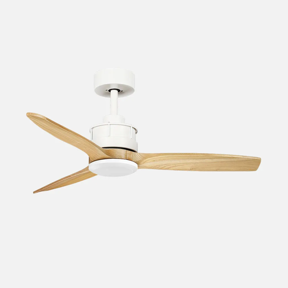 Ventilador Dc Barrax 18w Blanco/haya 3aspas 6vel 106d Luz Opcional 2250lm 3000-4500-6500k Remoto+memoria+temporizador