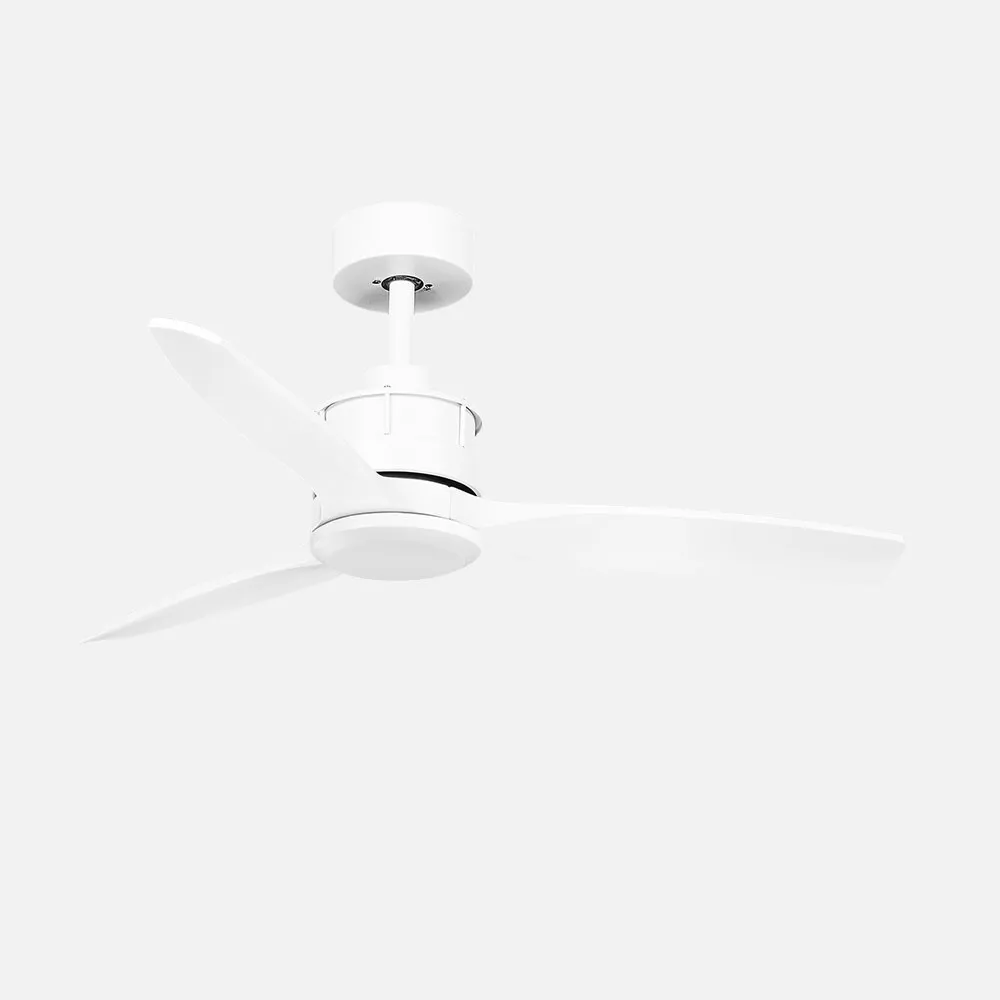 Ventilador Dc Barrax 18w Blanco 3aspas 6vel 106d Luz Opcional 2250lm 3000-4500-6500k Remoto+memoria+temporizador