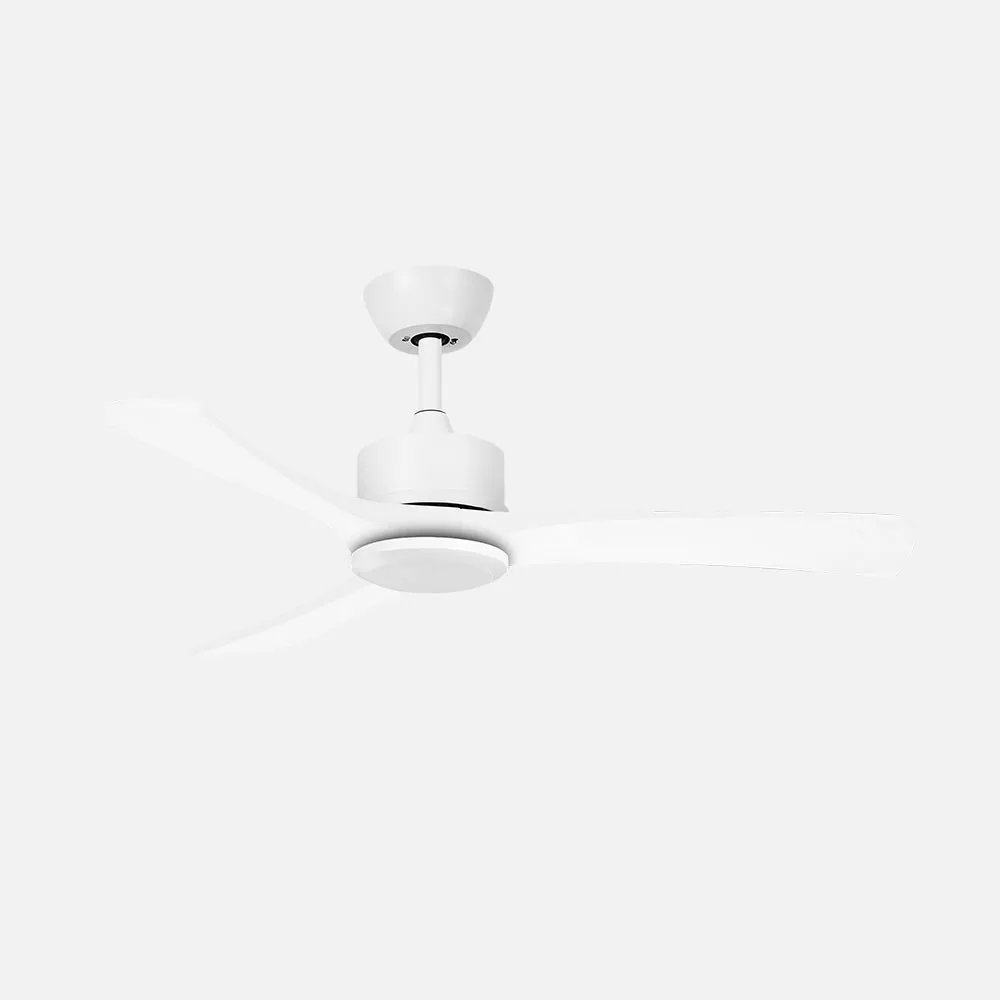 Ventilador Dc Hellin 18w Blanco 3aspas 6vel 106d Luz Opcional 2250l m3000-4500-6500k Remoto+memoria+temporizador