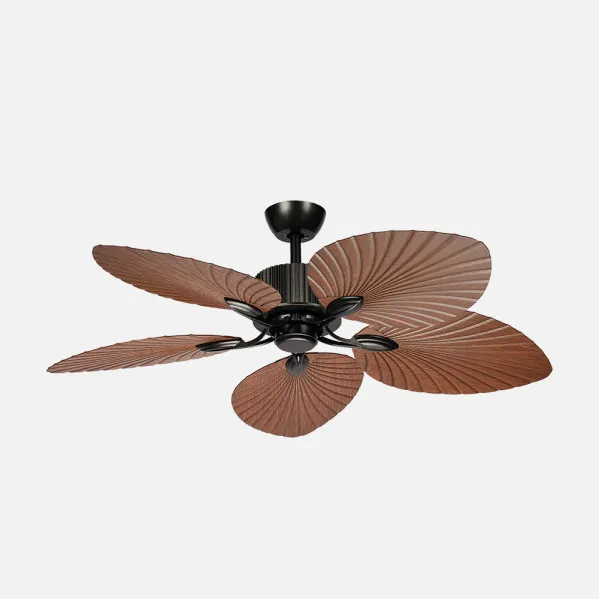 Ventilador Dc Torcal 24w Negro/roble 5aspas 6vel 130d Luz Opcional 2880lm 3000-4500-6500k Remoto+memoria+temporizador