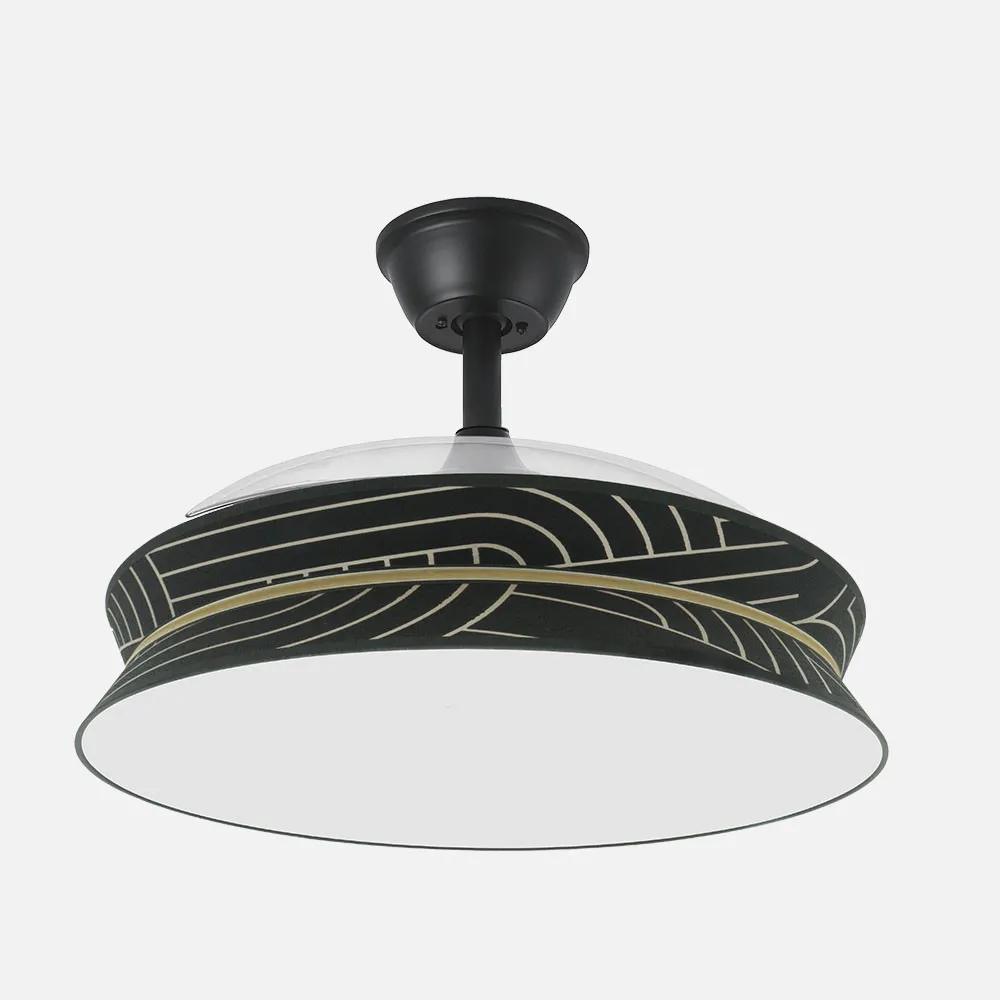 Ventilador Decor 72w Negro/negro Plata 108d 3asp  7200lm 3000-4000-6000k Remoto+memo+temp