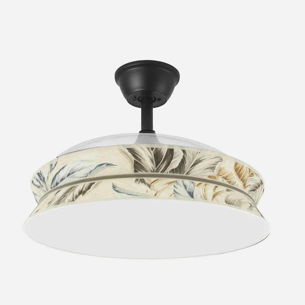 Ventil Decor 72w Negro/estampado Claro 108d 3asp  7200lm 3000-4000-6000k Remoto+memo+temp