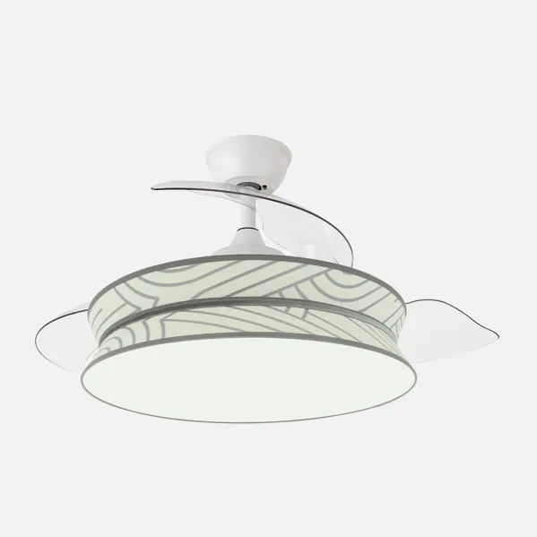 Ventilador Decor 72w Blanco/blanco Plata 108d 3asp  7200lm 3000-4000-6000k Remoto+memo+temp