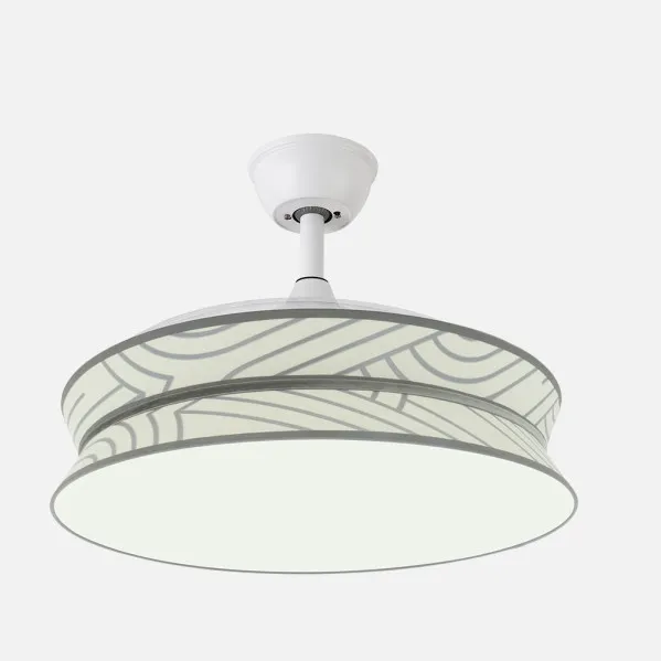 Ventilador Decor 72w Blanco/blanco Plata 108d 3asp  7200lm 3000-4000-6000k Remoto+memo+temp