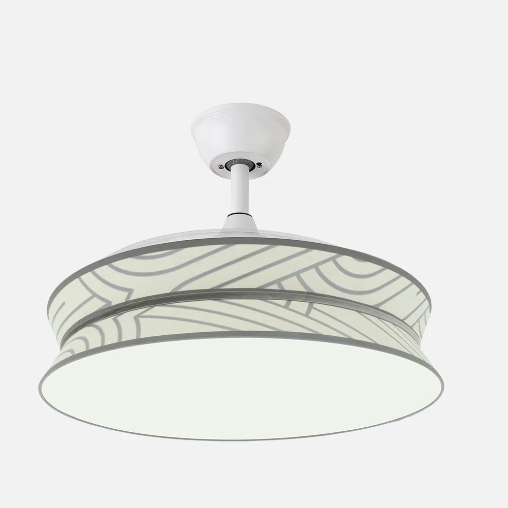 Ventilador Decor 72w Blanco/blanco Plata 108d 3asp  7200lm 3000-4000-6000k Remoto+memo+temp