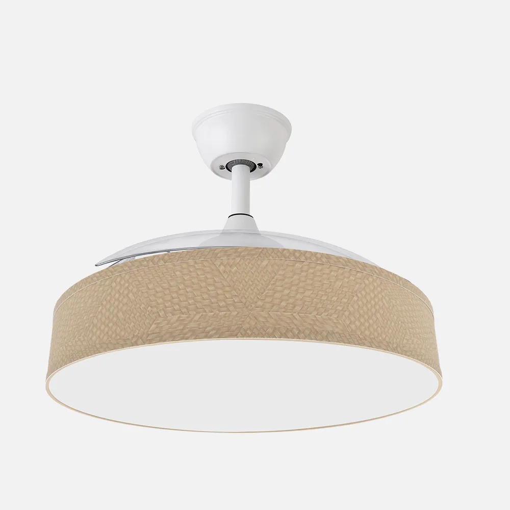 Ventilador Boga 72w Blanco/beis 108d 3asp 7200lm 3000-4000-6000k Remoto+memo+tempo