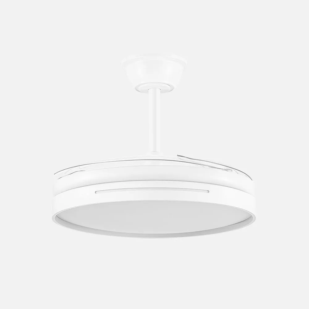 Ventilador DC 59w Micenas Blanco 4 Aspas Transp. 106d 6 Veloc. 6980lm 3 Colores  C/remoto, Reg.intensidad, Memoria Y Temporiz.26