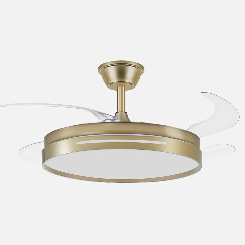 186091414 - Ventilador Dc 59w Micenas Cuero 4asp.transp.106d  6vel 6980lm 3col Remoto,reg.intensidad,memoria Y Temporizador 26