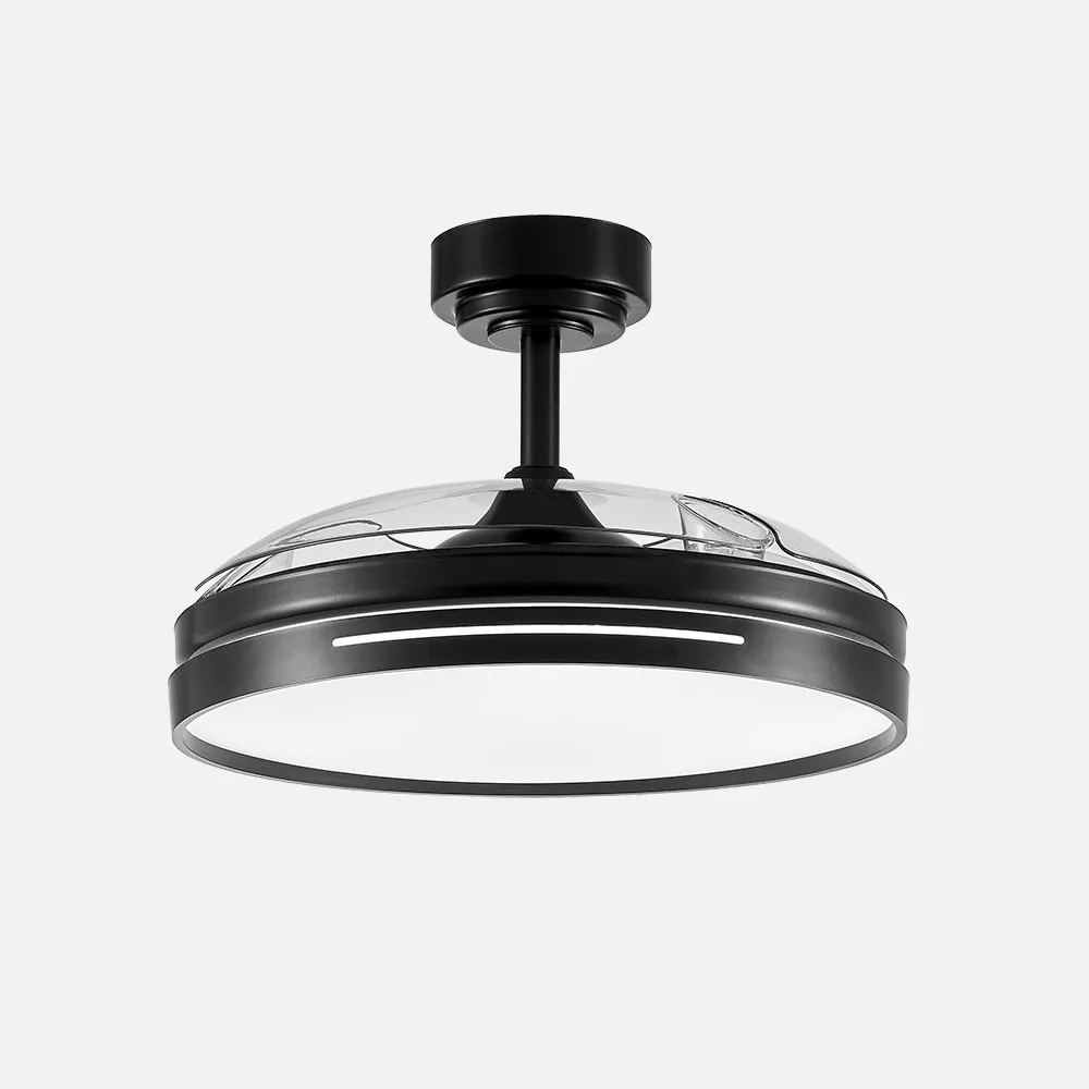 Ventilador DC 72w Micenas Negro 3 Aspas 108d  6 Veloc. 7200lm 3 Colores C/remoto, Memoria Y Temporizador  24
