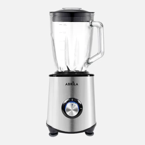 Batidora De Vaso Bruja Acero/negro 1500w 2vel+pulso 4h. Ac.inox.jarra Cristal 1,5l Protecc.,antidesliz.39,5x18,5x18cm