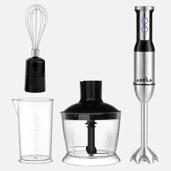 Batidora De Mano Triana 1500w Dc Acero/negro 2vel Cuch.acero Inox.c/vaso+picad+batid.desmont.39,5x7,5x7,5cm