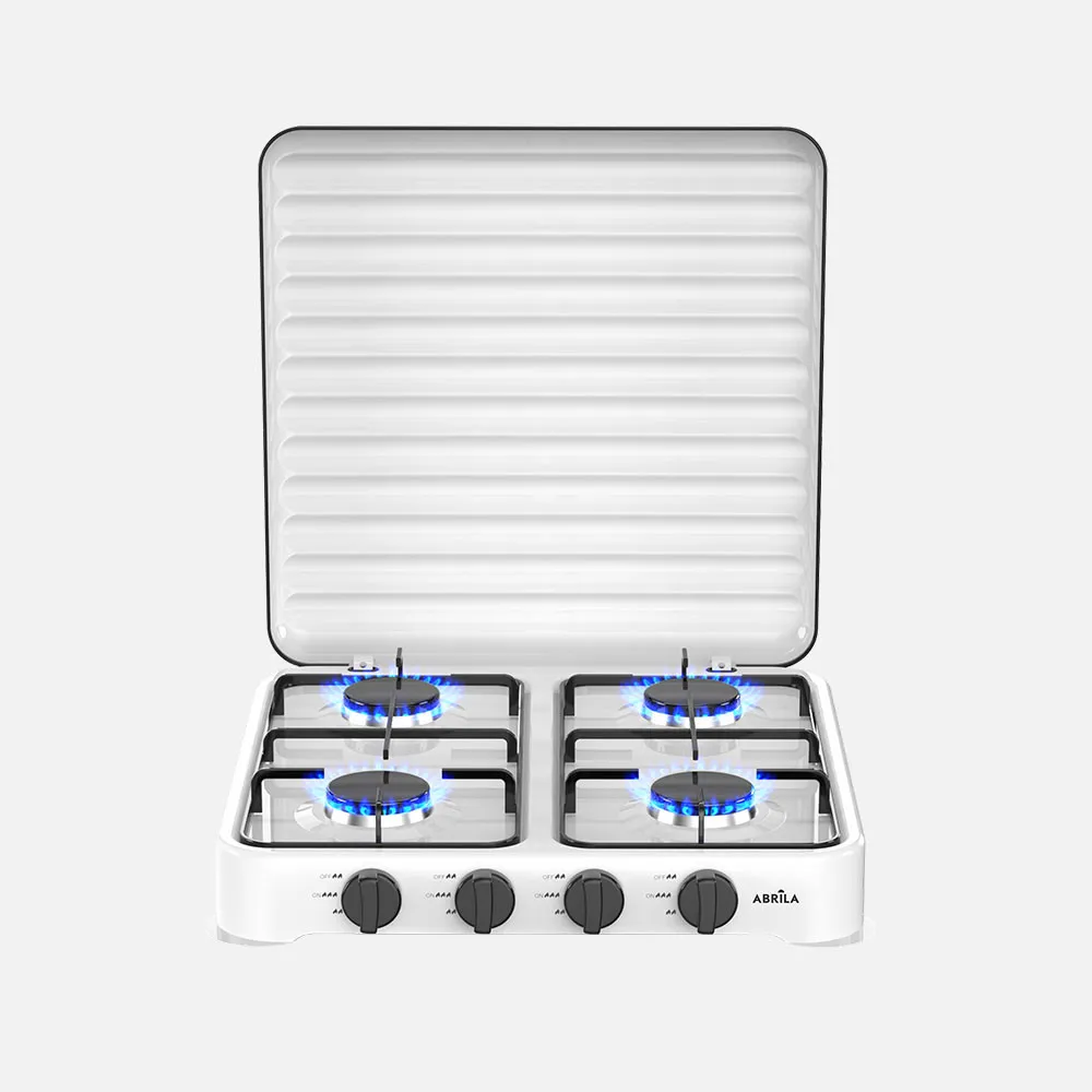 267415881 - Cocina A Gas Butano Foster Blanca 8800w 4quemador Solo Exterior,tapa Protecc.reg.int.