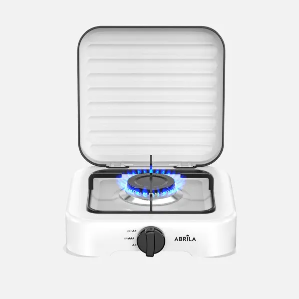 Cocina A Gas Butano Foster Blanca 2200w 1quemador Solo Exterior,tapa Protecc.reg.intensidad 6x27x27cm