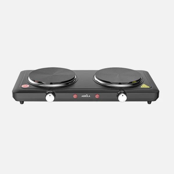 Cocina Electrica Lucky Negro 2000w 2placas Termost.regulable Antidesliz.luz Indi.7x46x25cm