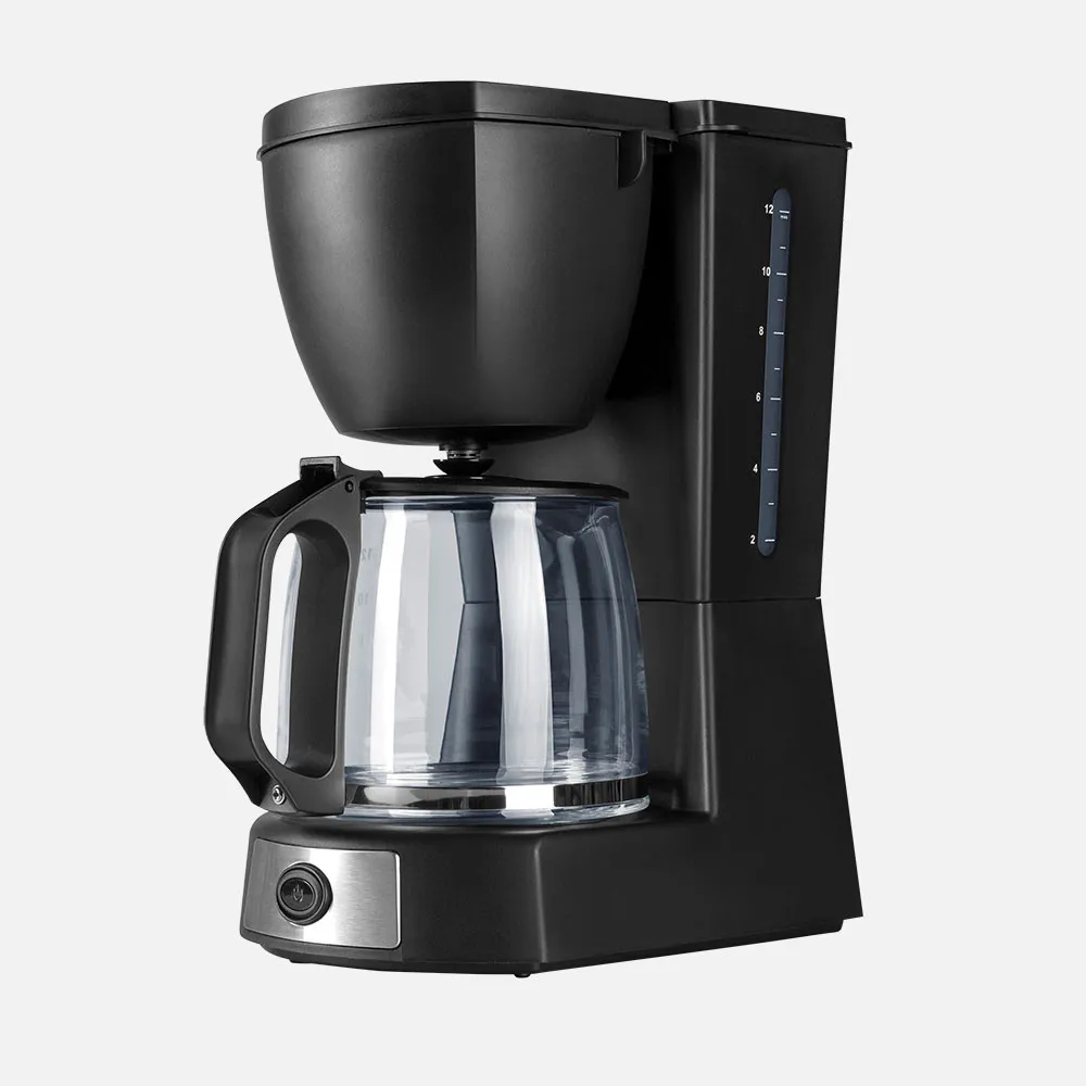 Cafetera De Goteo Valkiria 12taz Neg 680w Fil.perm Jarra Cristal 1,2l Placa Calorif.