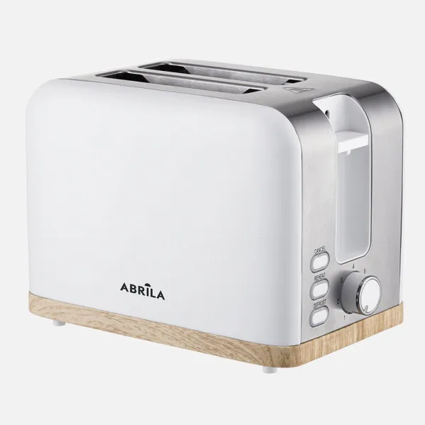 Toaster Thaler 930w White/Beech/Silver 7 toasting levels, defrost, auto shut-off, 2 slices, 2 slots, crumb tray 19x26,5x17,5cm
