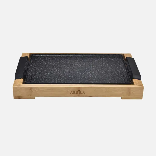 Irons To Roast Elct.ozuki 2000w Black/bamboo Sup.Ceramics,termost.reg.Easy Clean 6,5x52,5x28,5cm