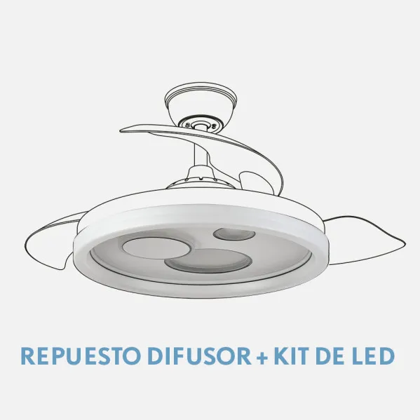 Difusor + Kit Led Ventilador Serie Turia