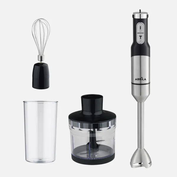 Batidora De Mano Amur 1500w Dc Negro/niquel 2vel Ajustables Cuchillas Ac.inox.vaso+picador+batidor Desmontable 41,5x6,5x6,5cm