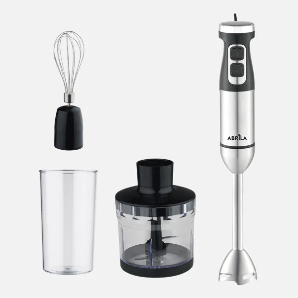 Batidora De Mano Onega 1700w Dc Negro/niquel 2vel. Ajustables Cuchillas Ac.inox.vaso+picador+batidor Desmontable 41,5x6,5x6,5cm