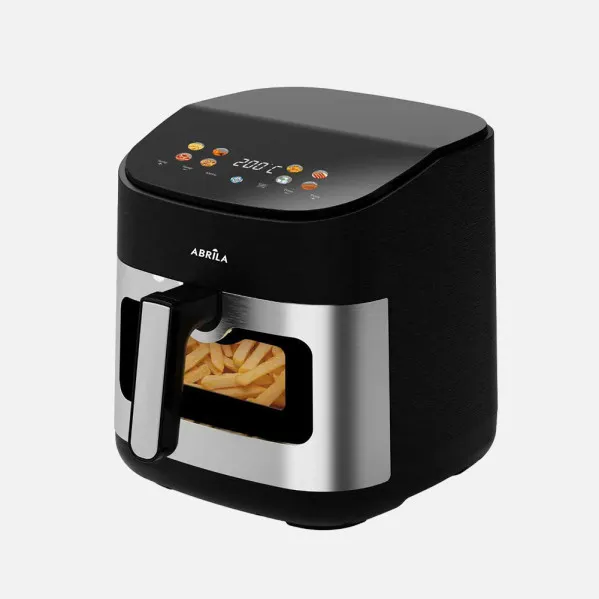 Air Fryer Tucuman 6,5l 1600w Black/Steel, Dual Heating Elements, 10 Programmes, Display, Timer, Thermostat 30,5x28,5x35,5cm