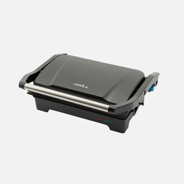 Grill Parrilla Rabion 1200w Negro Apertura 180º  Placa 26x16,5cm Antiadh.luz Ind.tact.fro 11,5x29,5x26cm