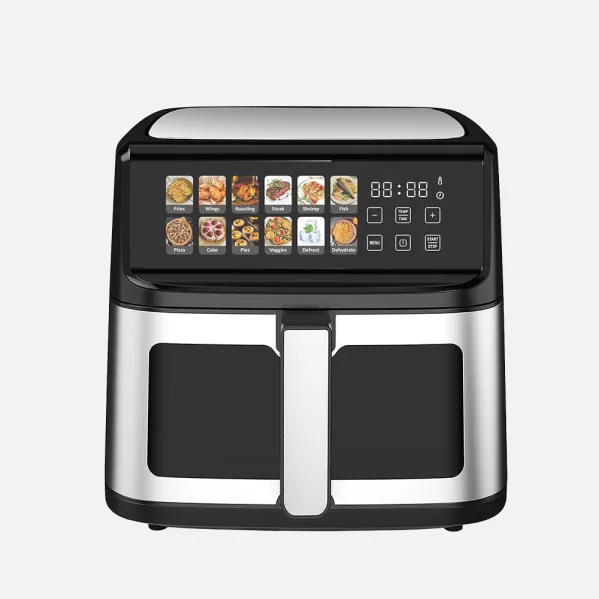 Air Fryer Calandria 11l 2300w Black/Steel, Dual Heating Elements, Display, Timer, Thermostat, Touch 31,5x33,5x42cm
