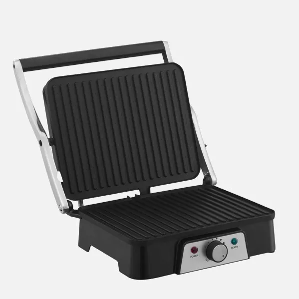 Grill Parrilla Marques 1600w Negro/acero Apertura180º Placa 29x23cm Antiadh.ac.inox.tacto Frio 15,5x33x30cm