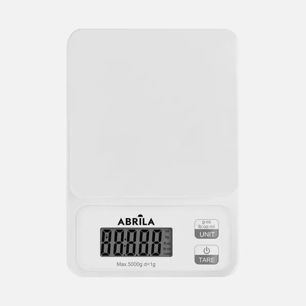 Bascula Cocina Odina Cap.5kg Blanco Plataforma Abs Funcion Tara Display Tactil Apagado Automatico 3x14x20cm