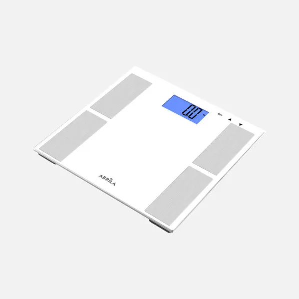 Bascula Bath Niyol Cap.150kg White Glass Temp6mm Imc Display Analis.memoria10perfiles 2x30x30cm