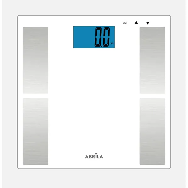 Bascula Baño Niyol Cap.150kg Blanco Vidrio Temp6mm Imc Display Analis.memoria10perfiles 2x30x30cm